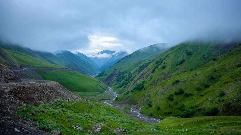 Mountain landscape in Upper Khevsureti