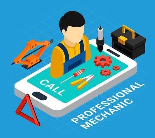 Icon - phone repairman. Icon - phone repairman