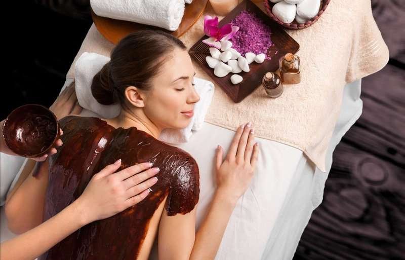 Mud treatments in a spa salon