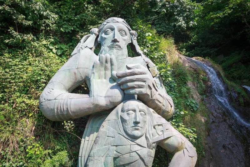 A fragment of the sculpture of St. Andrew the First-Called in Sarpi