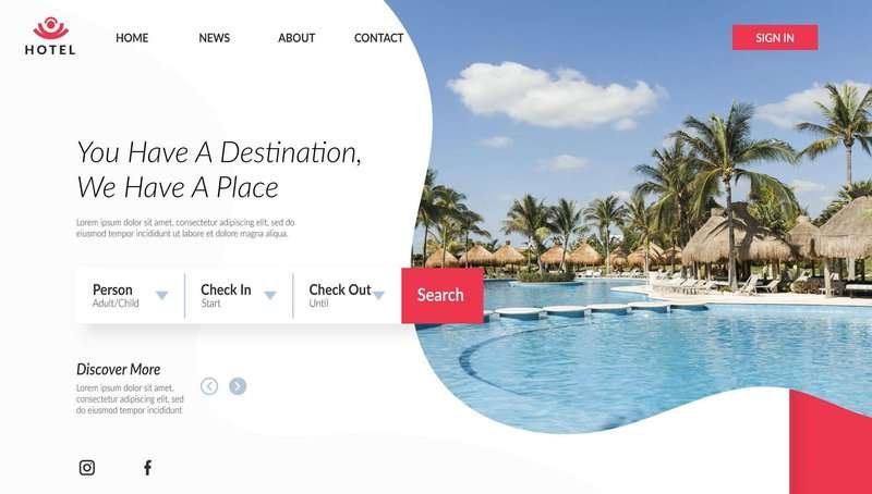 Hotel website template for rent