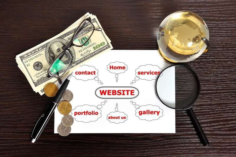 A website development plan and dollars on the table