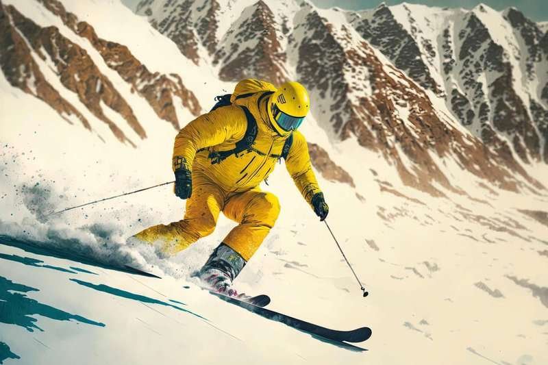 A skier descends a slope in Gudauri.