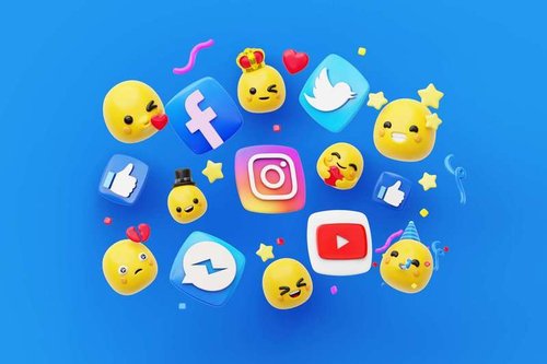 emoticons and social media icons