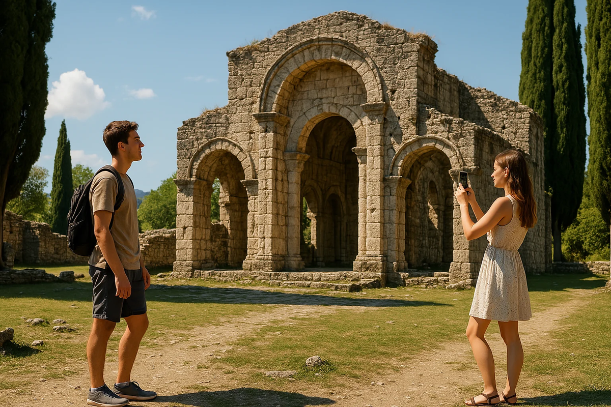 turisty_fotografiruyutsya_Tsandripshskogo_khram