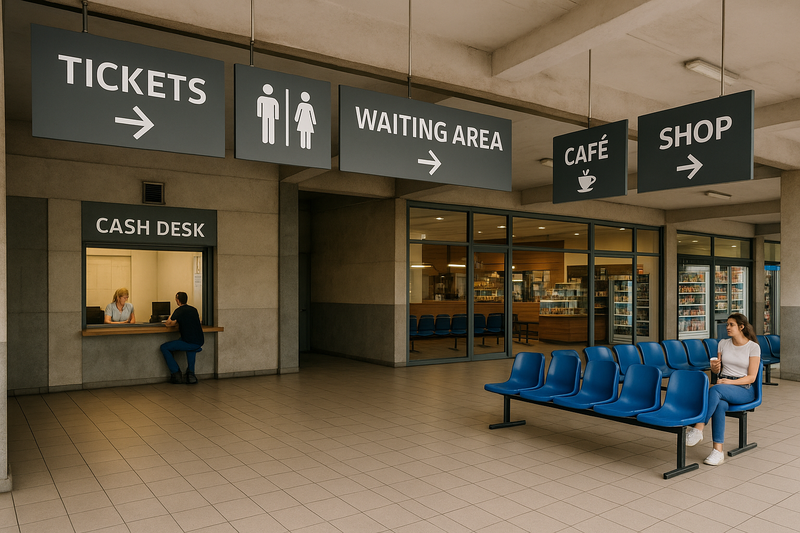 amenities at the bus station