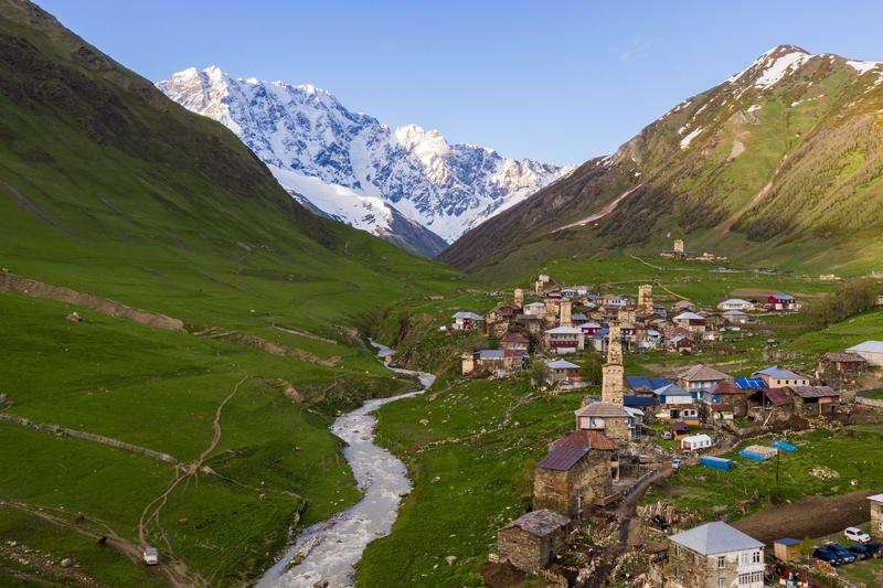 A beautiful view of the village of Ushguli