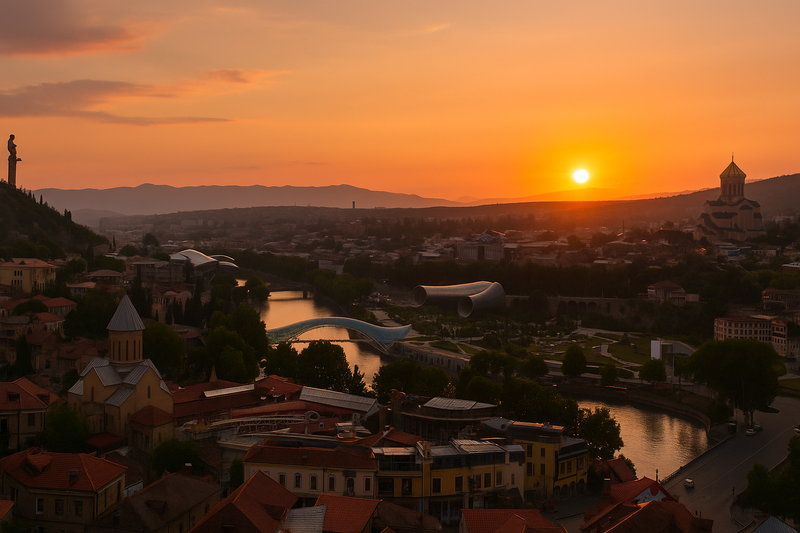 sunset in Tbilisi