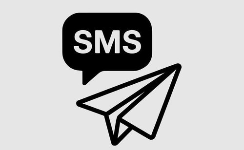 Telegram icon and SMS text